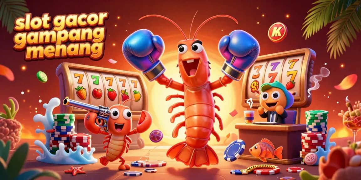 Engage with slot gacor gampang menang through this 3D illustration of vibrant casino elements.