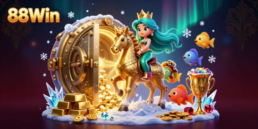 Experience thrilling wins at 88Win with vibrant, magical 3D casino princesses and treasures.