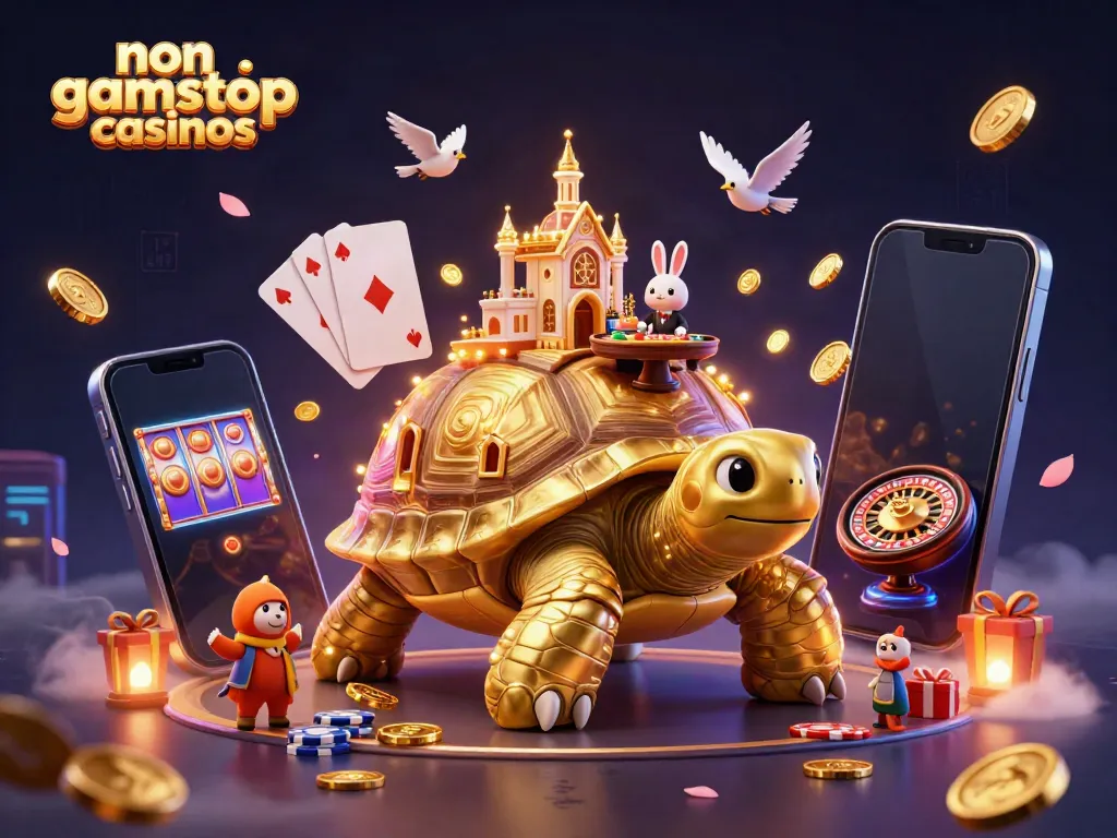 Engage with thrilling non gamstop casinos featuring a magical 3D casino scene with vibrant characters and games.