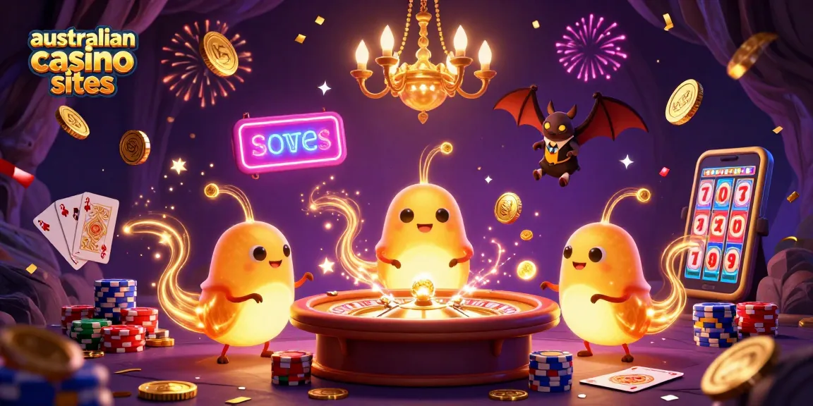 Light up your gaming experience at australian casino sites with dynamic glowworm characters in an exciting casino setting.