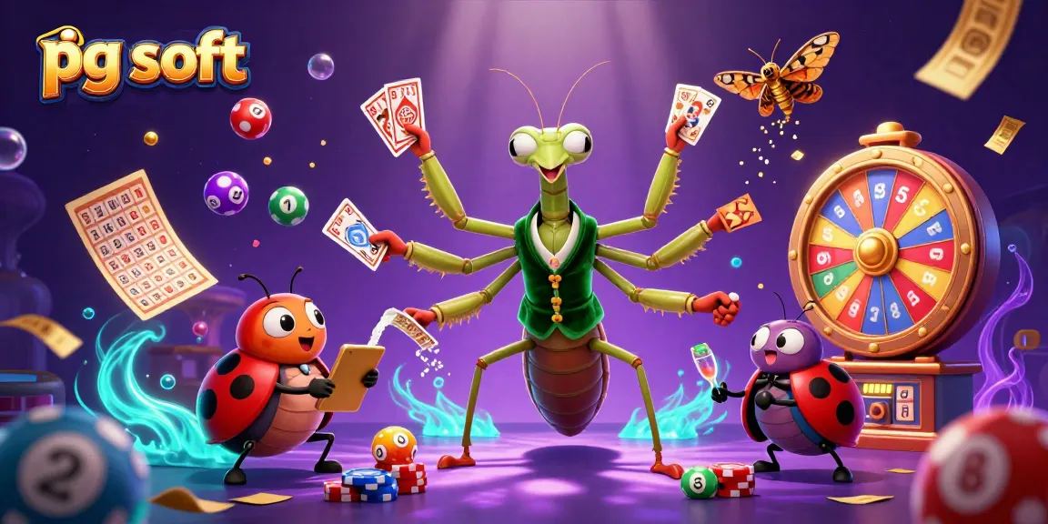 Engage with pg soft's vibrant slots featuring dynamic action and casino elements in this rich 3D illustration.