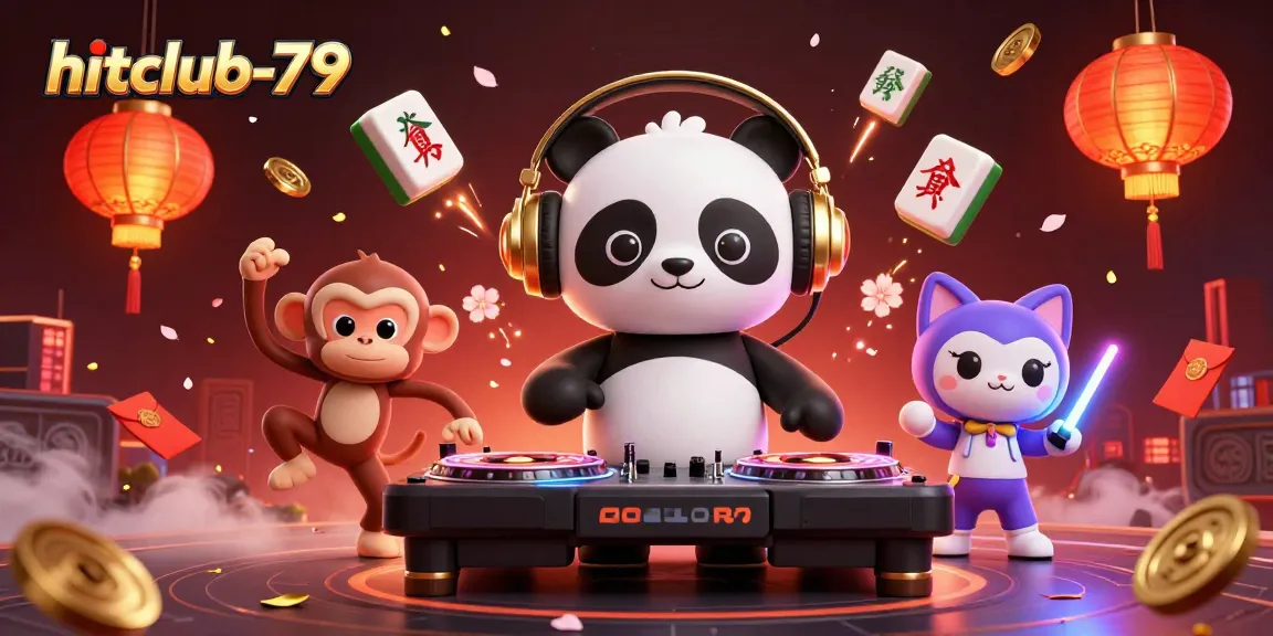Experience the vibrant excitement with hitclub-79, featuring a DJ panda and casino elements.